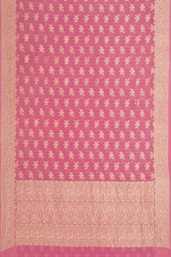 Image of Banarasi-Chiffon Lotus Pink Saree