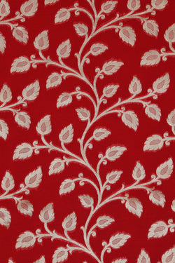 Image of Banarasi-Chiffon Red Saree