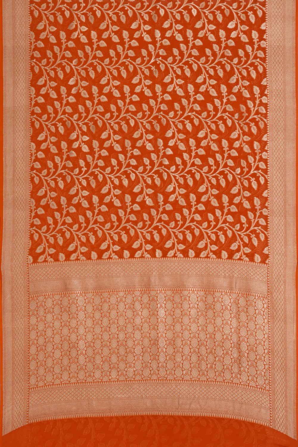 Banarasi-Chiffon Orange Saree