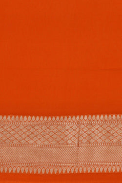 Image of Banarasi-Chiffon Orange Saree