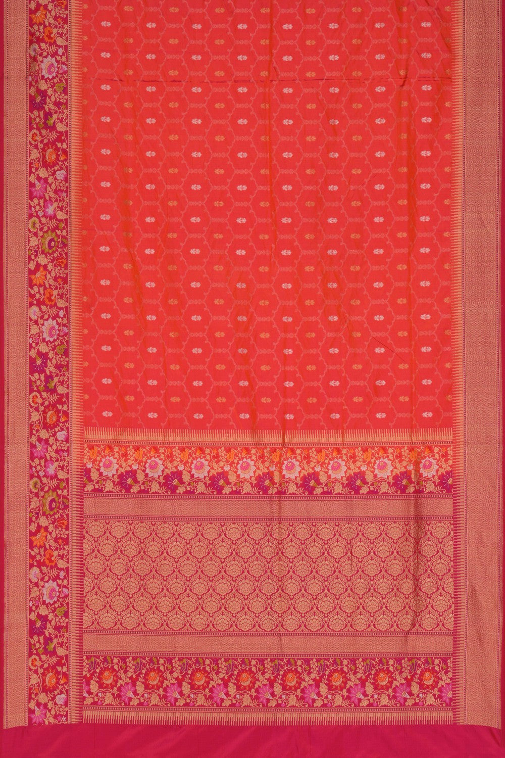 Image of Banarasi Katan Silk Fuchsia-Pink Saree