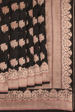 Image of Banarasi Katan Silk Black Saree