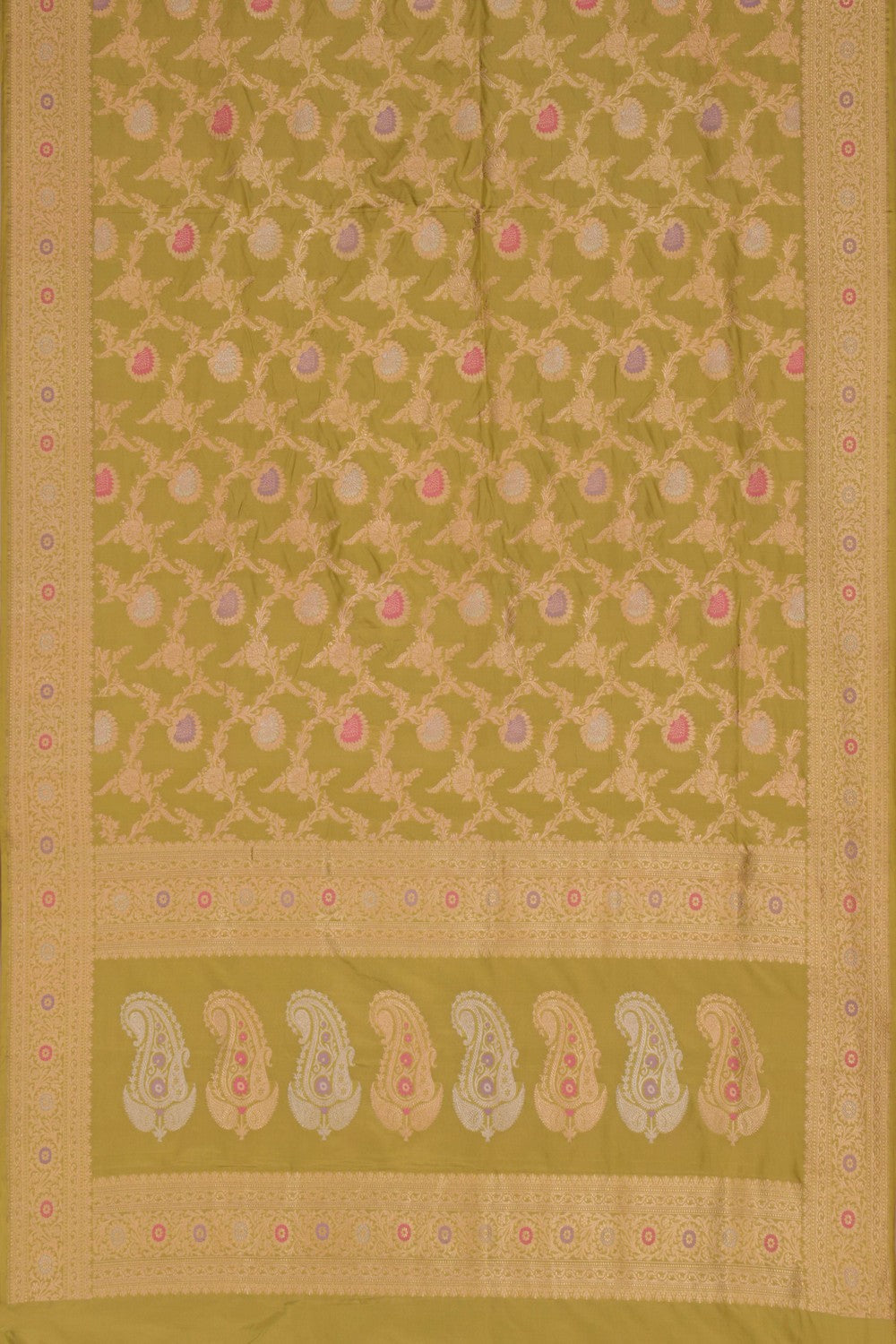 Banarasi Katan Silk Sage Green Saree