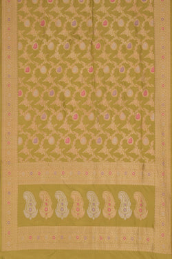 Image of Banarasi Katan Silk Sage Green Saree