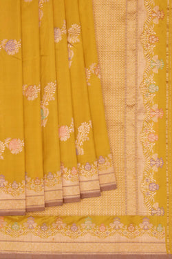 Image of Banarasi Katan Silk Spring Green Saree