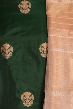 Image of Banarasi Silk Unstitched Suit With Dupatta (3 Pcs Set)