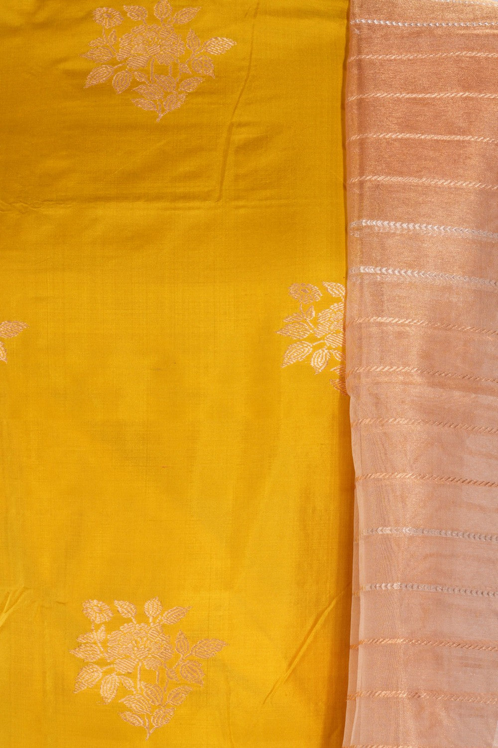 Banarasi Silk Unstitched Suit With Dupatta (3 Pcs Set)