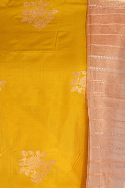 Image of Banarasi Silk Unstitched Suit With Dupatta (3 Pcs Set)