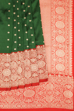 Image of Banarasi Silk Green Saree