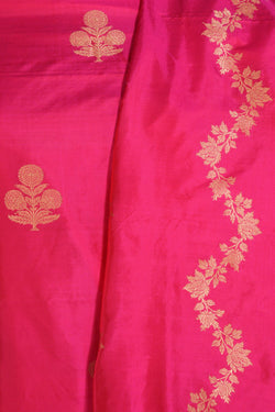 Image of Banarasi Silk Unstitched Suit With Dupatta (3 Pcs Set)