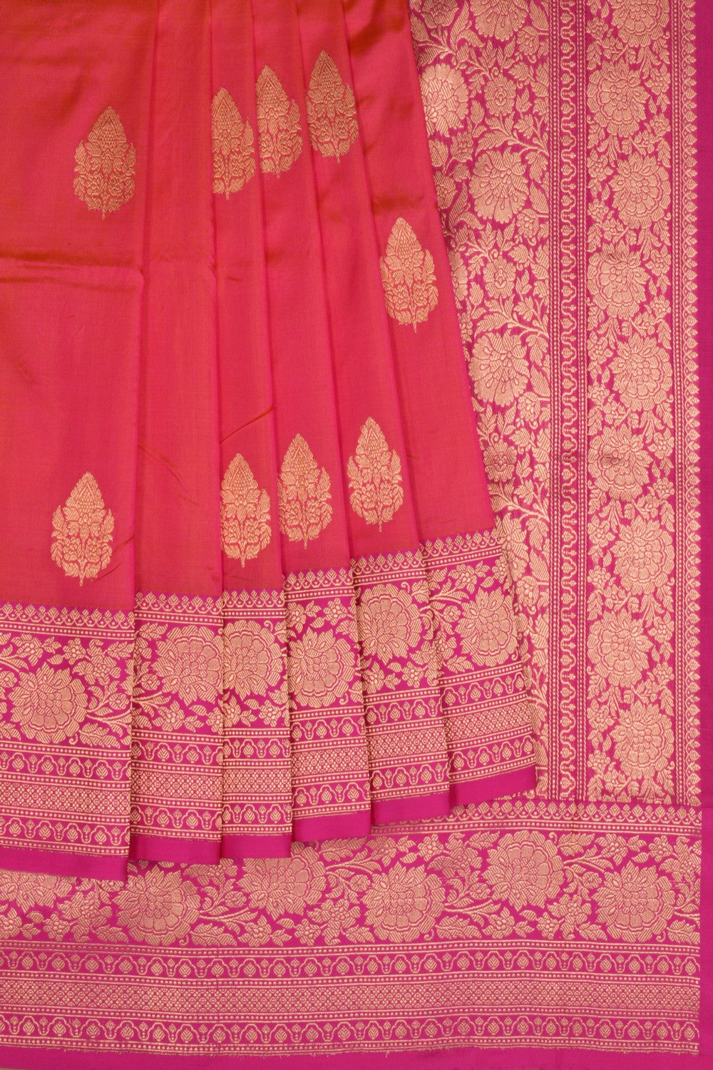 Banarasi Silk Fuchsia-Pink Saree