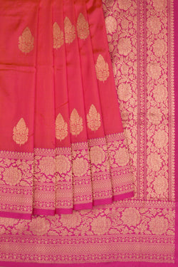 Image of Banarasi Silk Fuchsia-Pink Saree