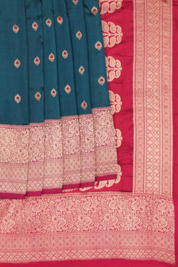 Image of Banarasi Silk Blue Saree