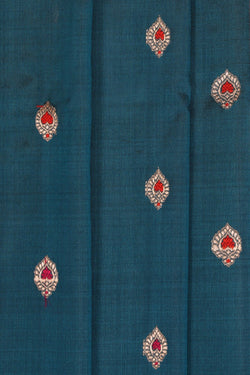 Image of Banarasi Silk Blue Saree