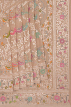 Image of Banarasi Tussar Silk Off-White Saree