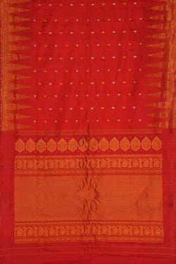 Image of Gadwal Silk Red Saree