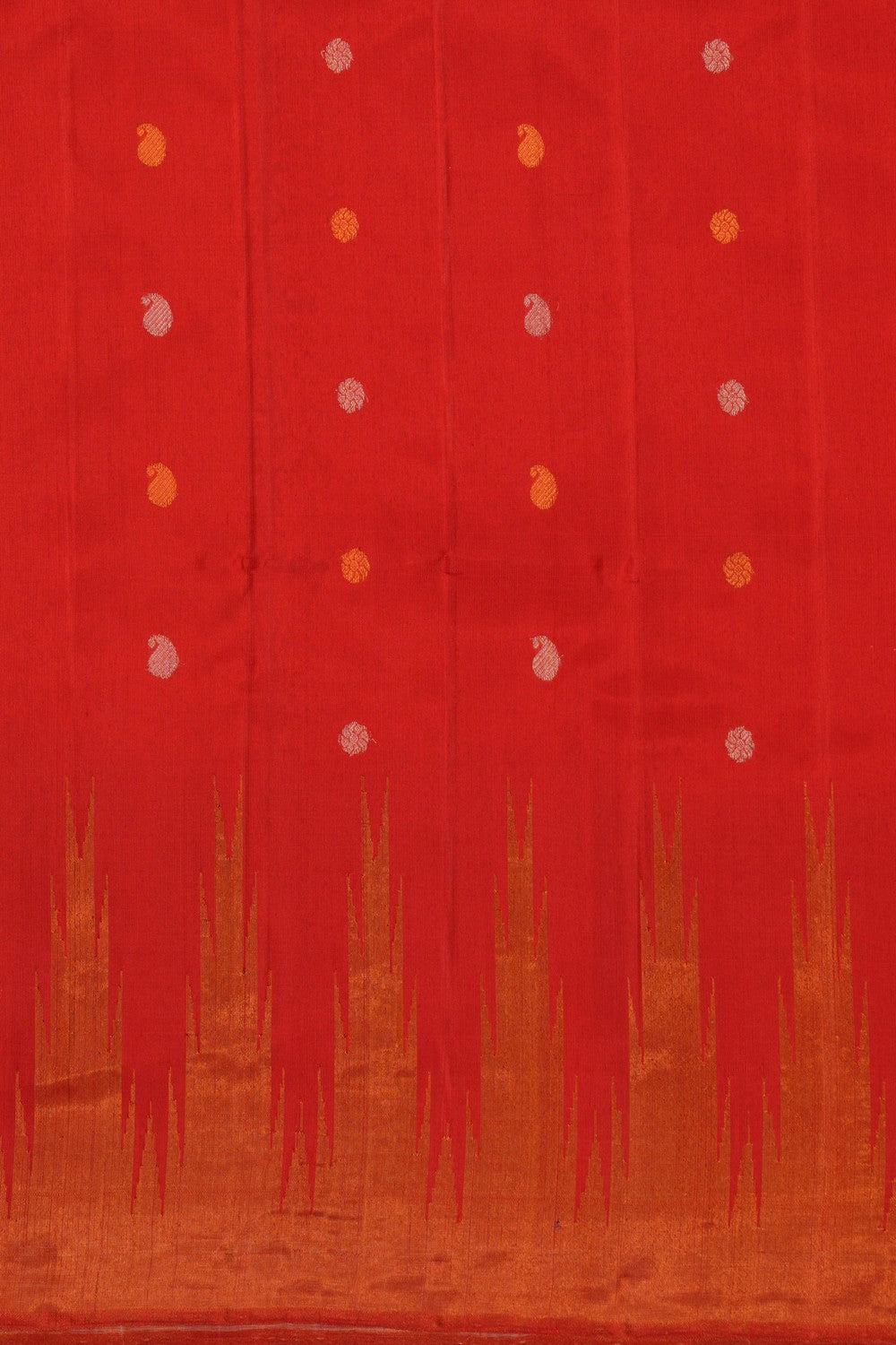 Image of Gadwal Silk Red Saree
