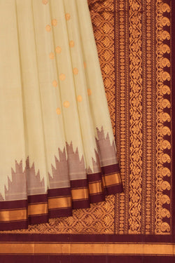 Image of Gadwal Silk Cream Saree