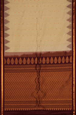 Image of Gadwal Silk Cream Saree