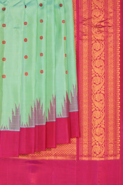 Image of Gadwal Silk Sea Green Saree