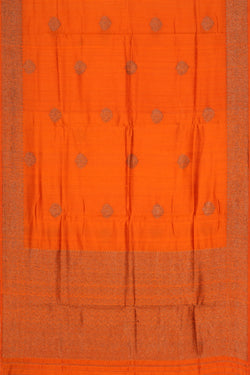 Image of Banarasi Dupion Silk Orange Saree