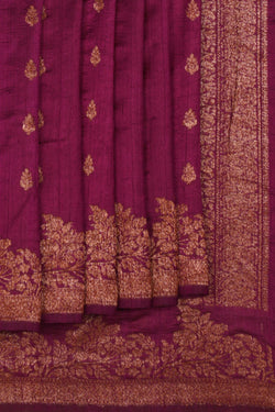 Image of Banarasi Dupion Silk Violet Saree