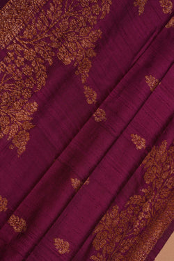 Image of Banarasi Dupion Silk Violet Saree