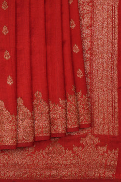 Image of Banarasi Dupion Silk Red Saree