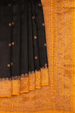 Image of Banarasi Dupion Silk Black Saree