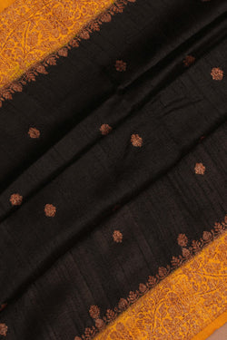 Image of Banarasi Dupion Silk Black Saree