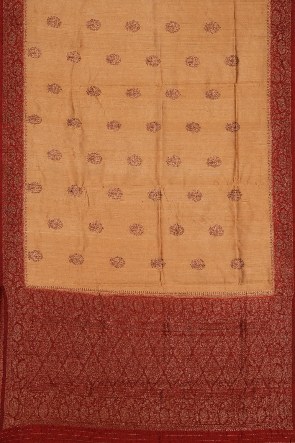Image of Banarasi Dupion Silk Beige Saree