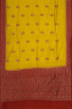 Image of Banarasi Dupion Silk Neon Green Saree