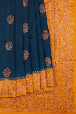 Image of Banarasi Dupion Silk Blue Saree