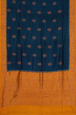 Image of Banarasi Dupion Silk Blue Saree