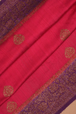 Image of Banarasi Dupion Silk Pink Saree