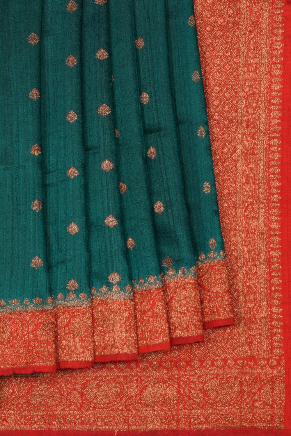 Banarasi Dupion Silk Teal Blue Saree