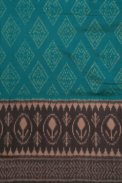 Image of Pochampally Ikat Silk Blue Saree