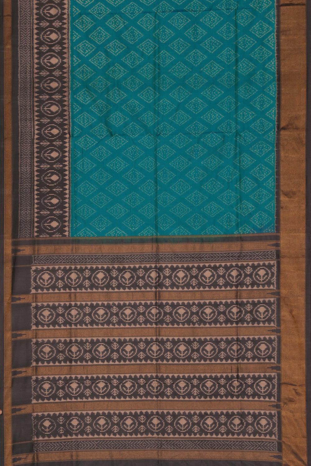 Pochampally Ikat Silk Blue Saree