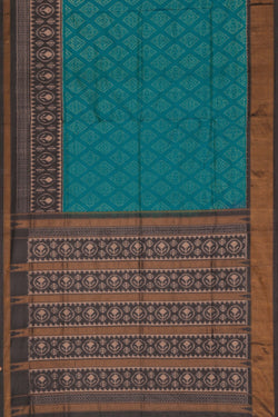 Image of Pochampally Ikat Silk Blue Saree