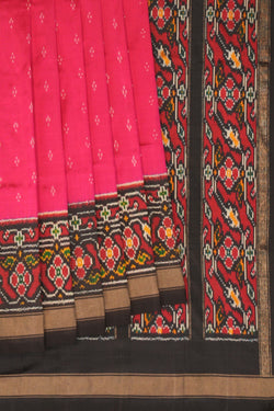 Image of Pochampally Ikat Silk Pink Saree