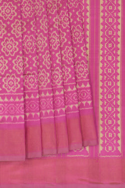 Image of Pochampally Ikat Silk Pink Saree