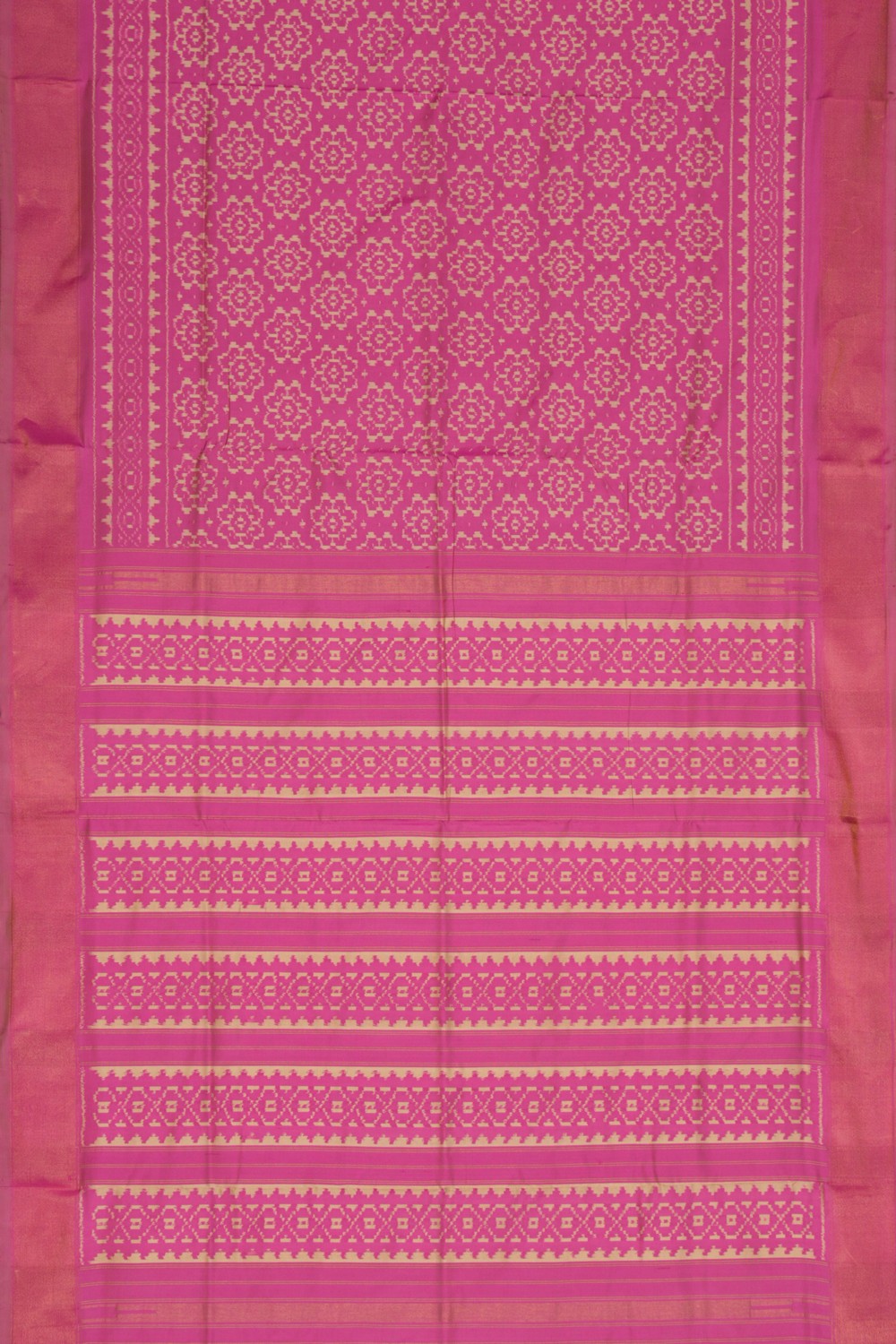 Pochampally Ikat Silk Pink Saree