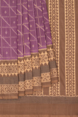 Image of Pochampally Ikat Silk Purple Saree