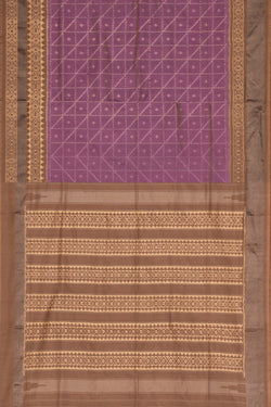 Image of Pochampally Ikat Silk Purple Saree