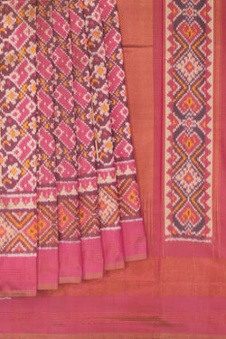 Image of Pochampally Ikat Silk Purple Saree