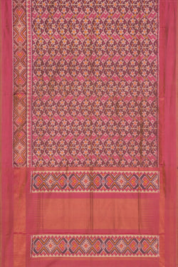 Image of Pochampally Ikat Silk Purple Saree