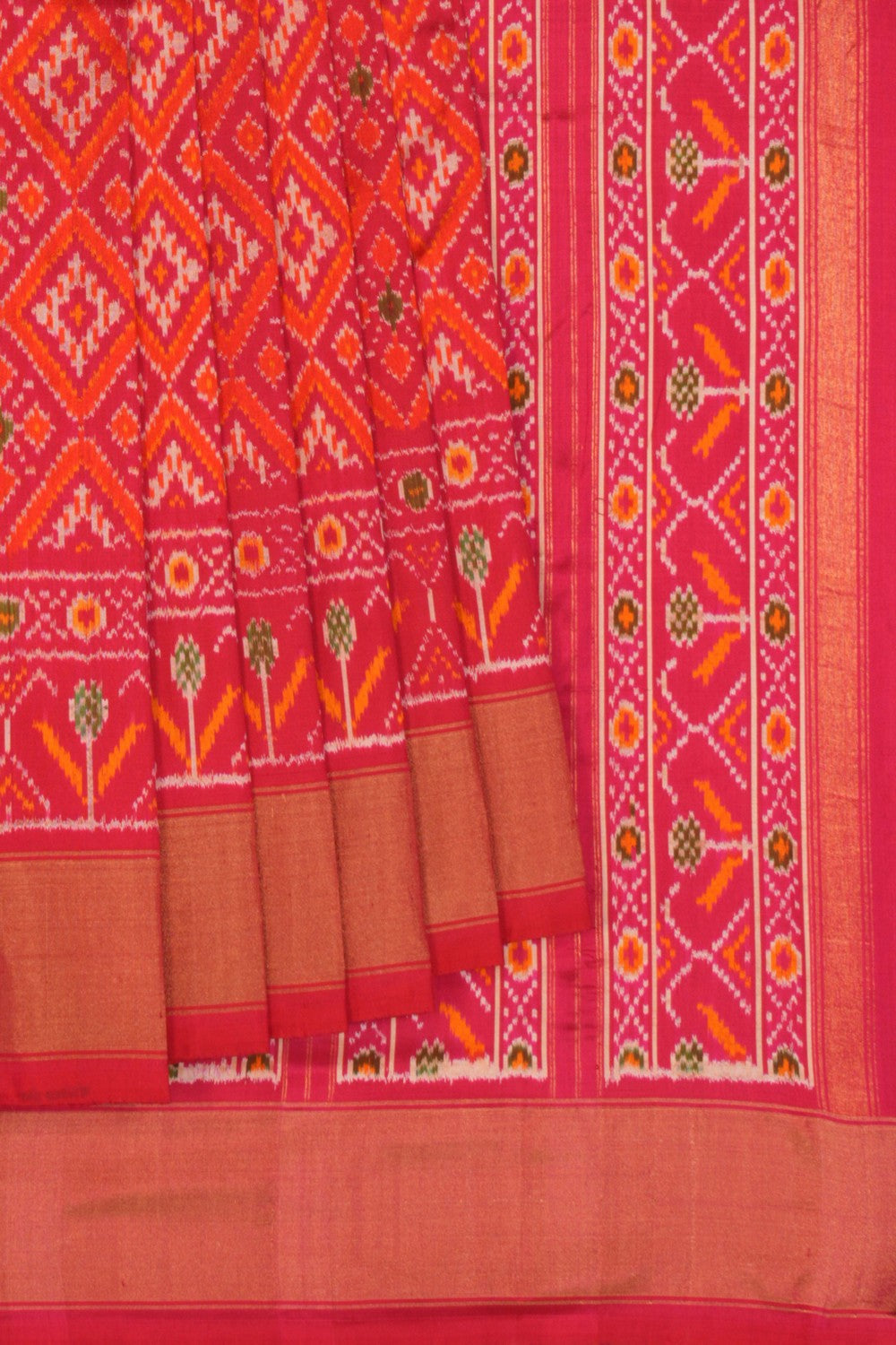 Pochampally Ikat Silk Pink Saree