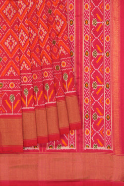 Image of Pochampally Ikat Silk Pink Saree