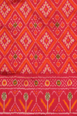 Image of Pochampally Ikat Silk Pink Saree