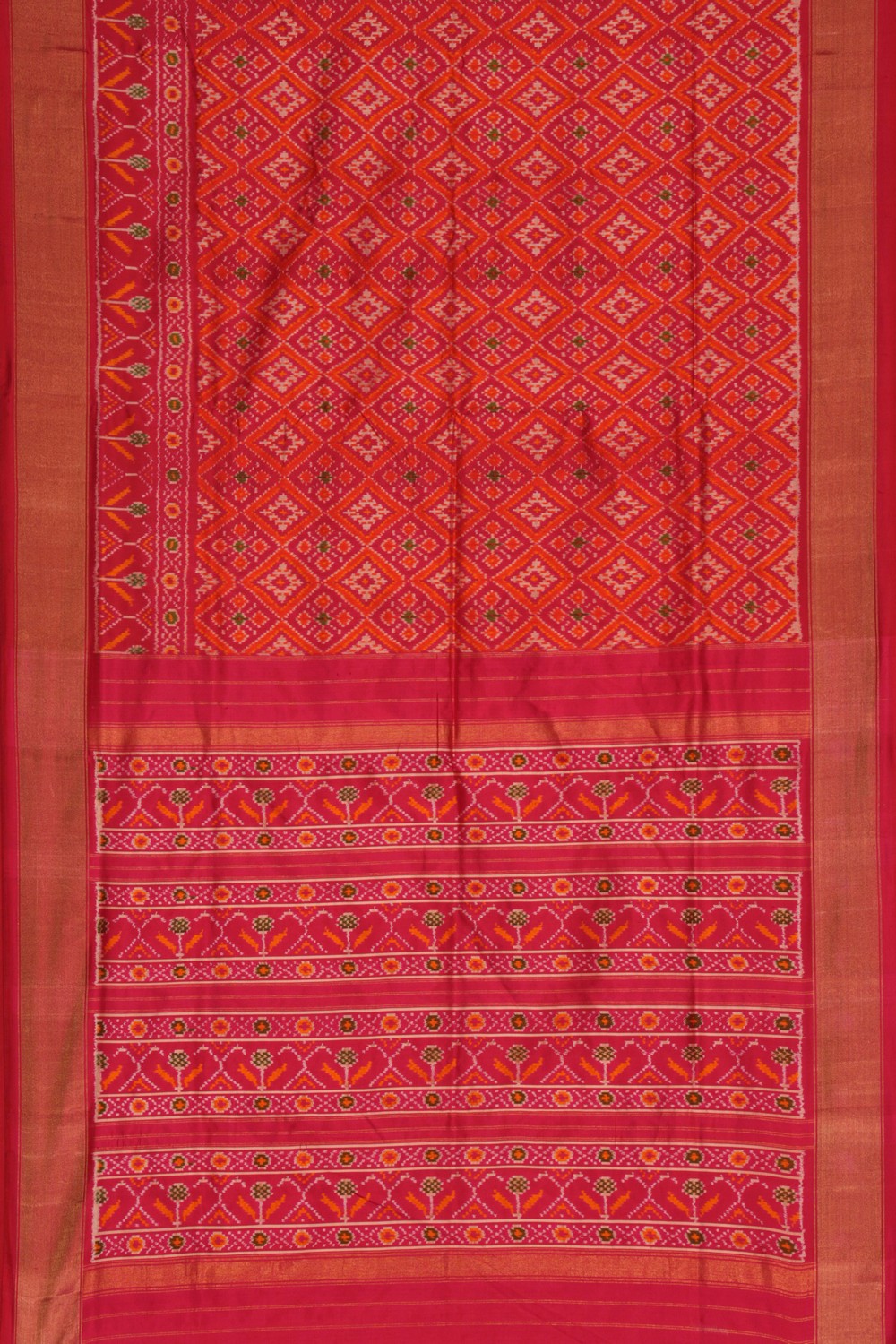 Pochampally Ikat Silk Pink Saree